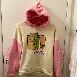 Pink dinosaur hoodie